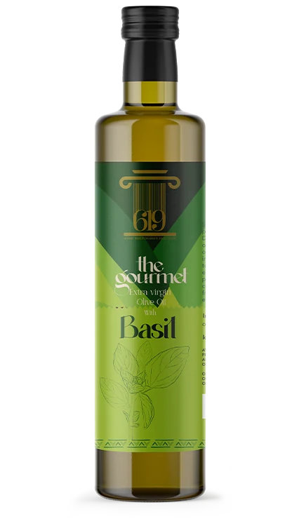The Gourmet extra virgin olive oil with basil